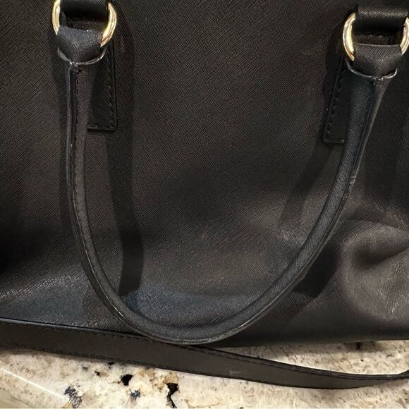 Michael Kors Hamilton Medium Black Saffiano Leather Satchel Bag in EUC - Picture 11 of 11